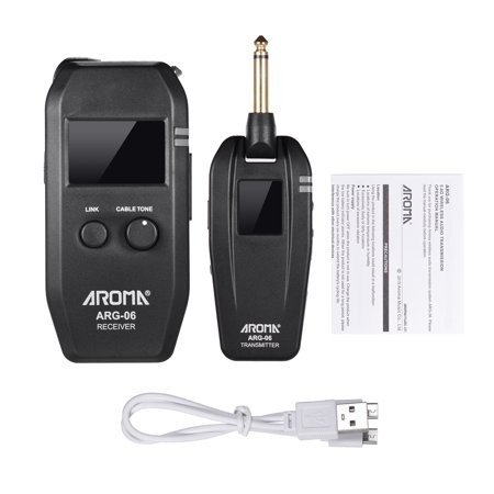 AROMA ARG-06 Guitar Wireless Transmission System(Transmisster & Receiver) 6.35mm Plug 4 Channels Max. 35m Effective Built-in Battery Supports Mute Function