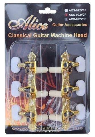 ALICE AOS022V1P MACHINE HEAD SET FOR CLASSICAL GUITAR - ZINC ALLOW PLATED 