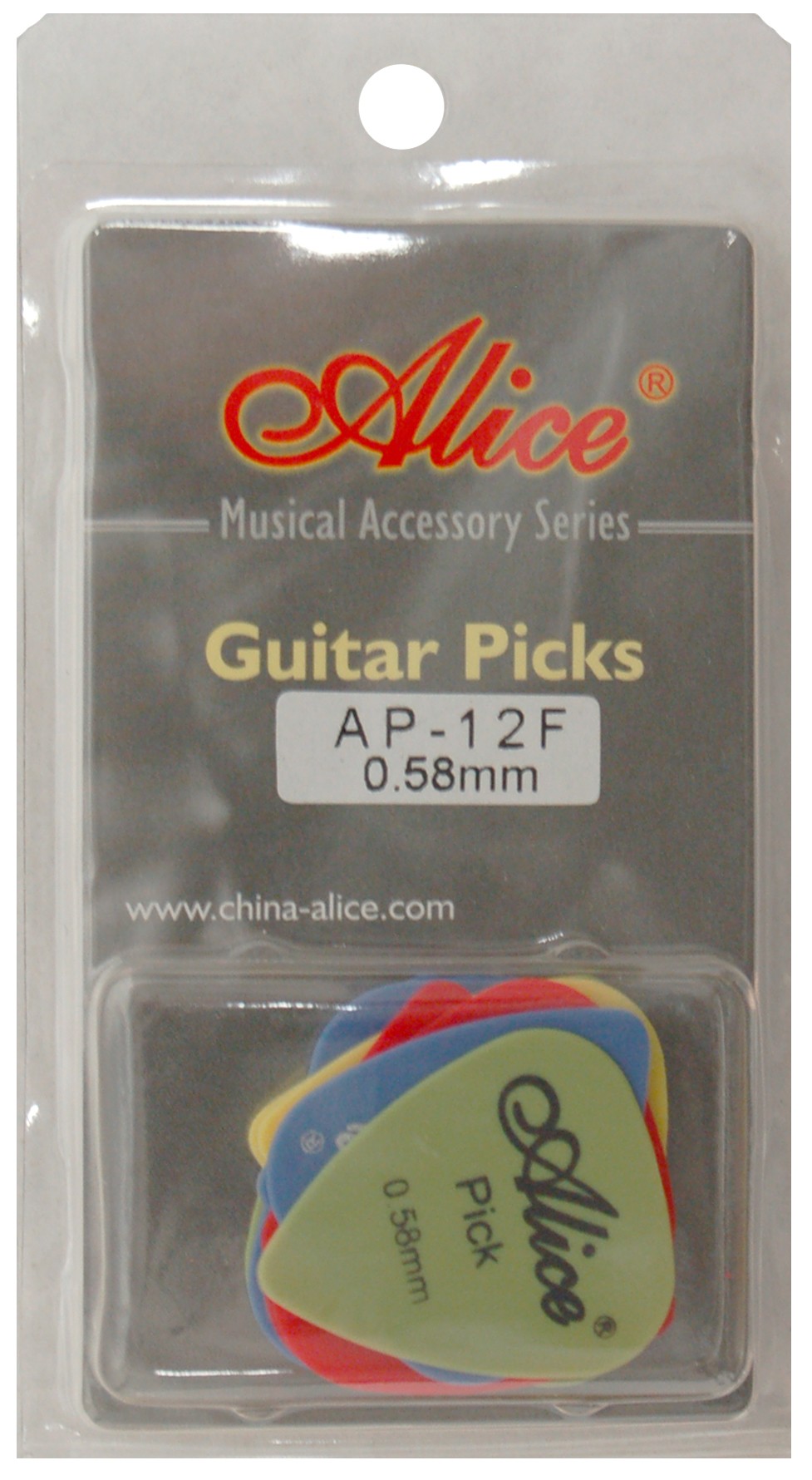 ALICE AP12F GUITAR PICKS - PACK OF 12 (0.58)
