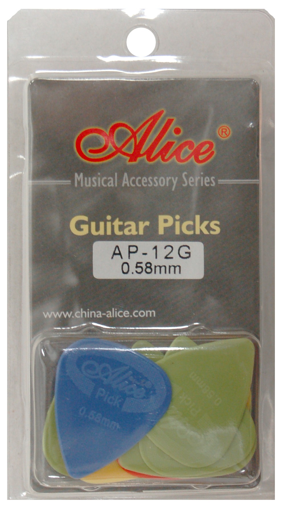 ALICE AP12G GUITAR PICKS - PACK OF 12 (.058)