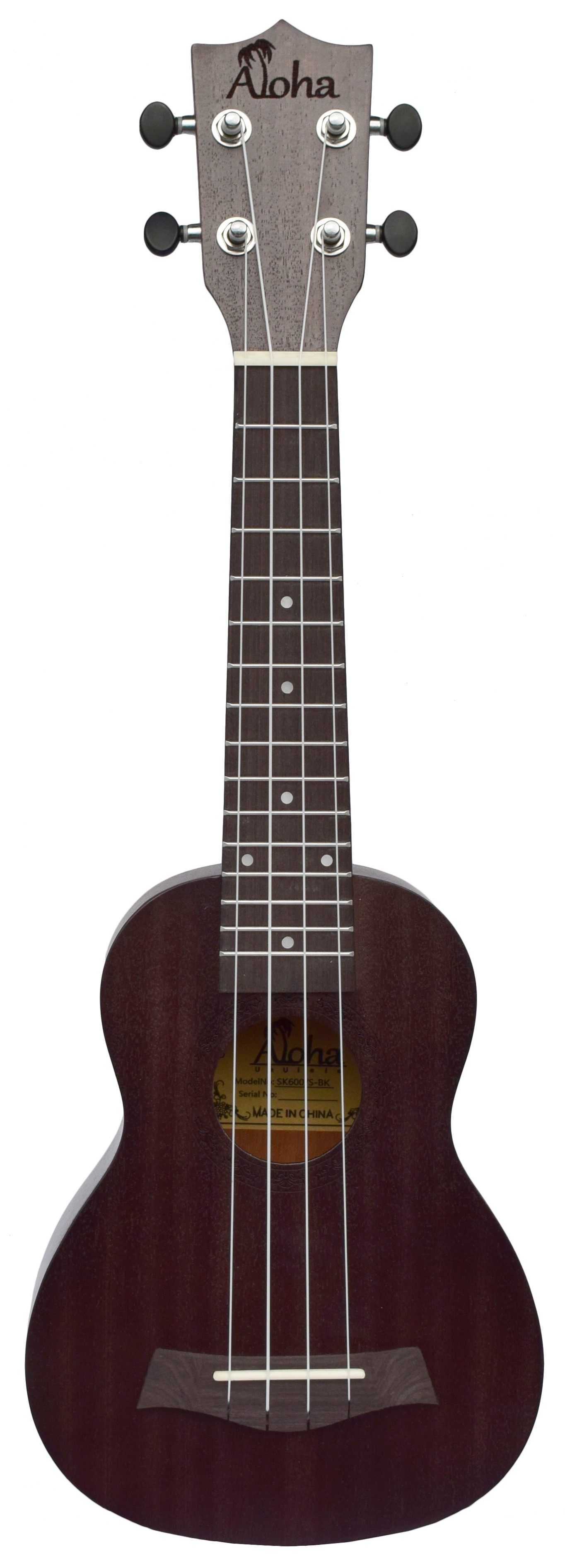 ALOHA SK600OP SOPRANO UKULELE - OPEN PORE FINISH - BLACK