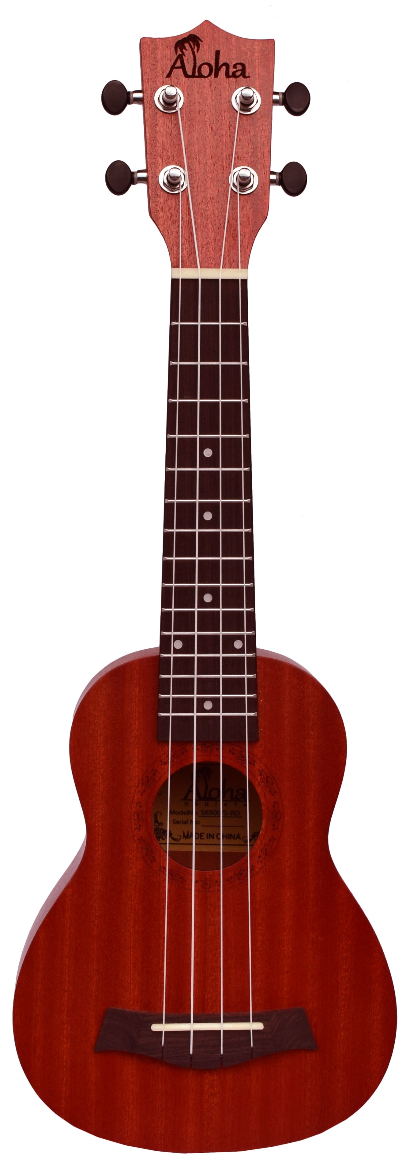 ALOHA SK600OP SOPRANO UKULELE - OPEN PORE FINISH - REDWOOD