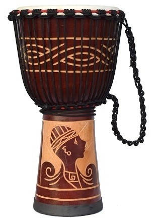 ECKO 65CM CARVED DJEMBE - LADY