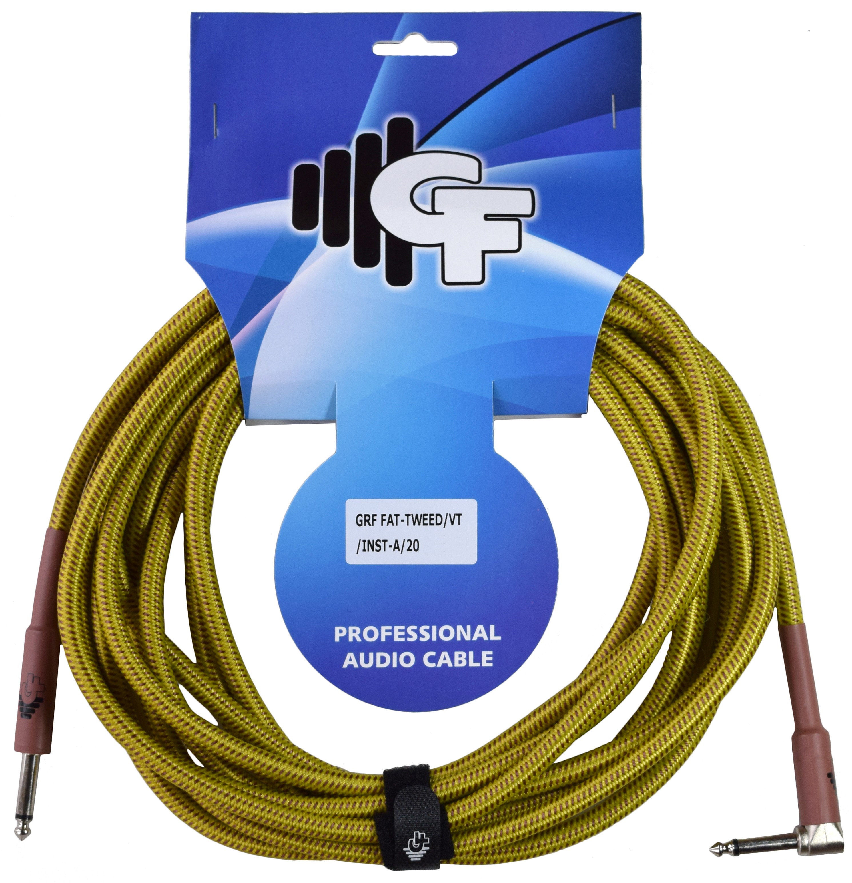 GF TWEED (VINTAGE) INSTRUMENT CABLE ONE SIDE ANGLE - 20 FEET