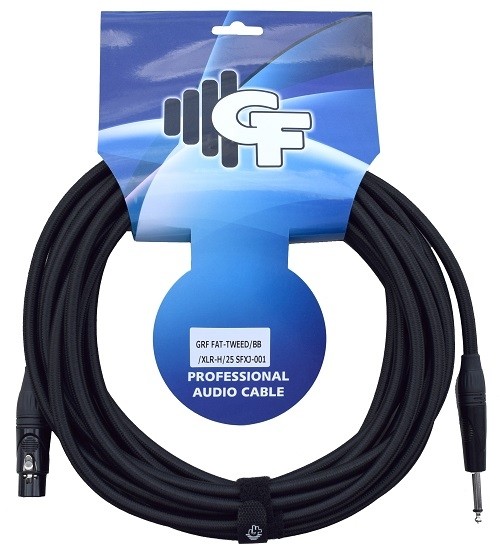 GF TWEED (ALL BLACK) MICROPHONE XLR x 1/4 CABLE - 25 FEET
