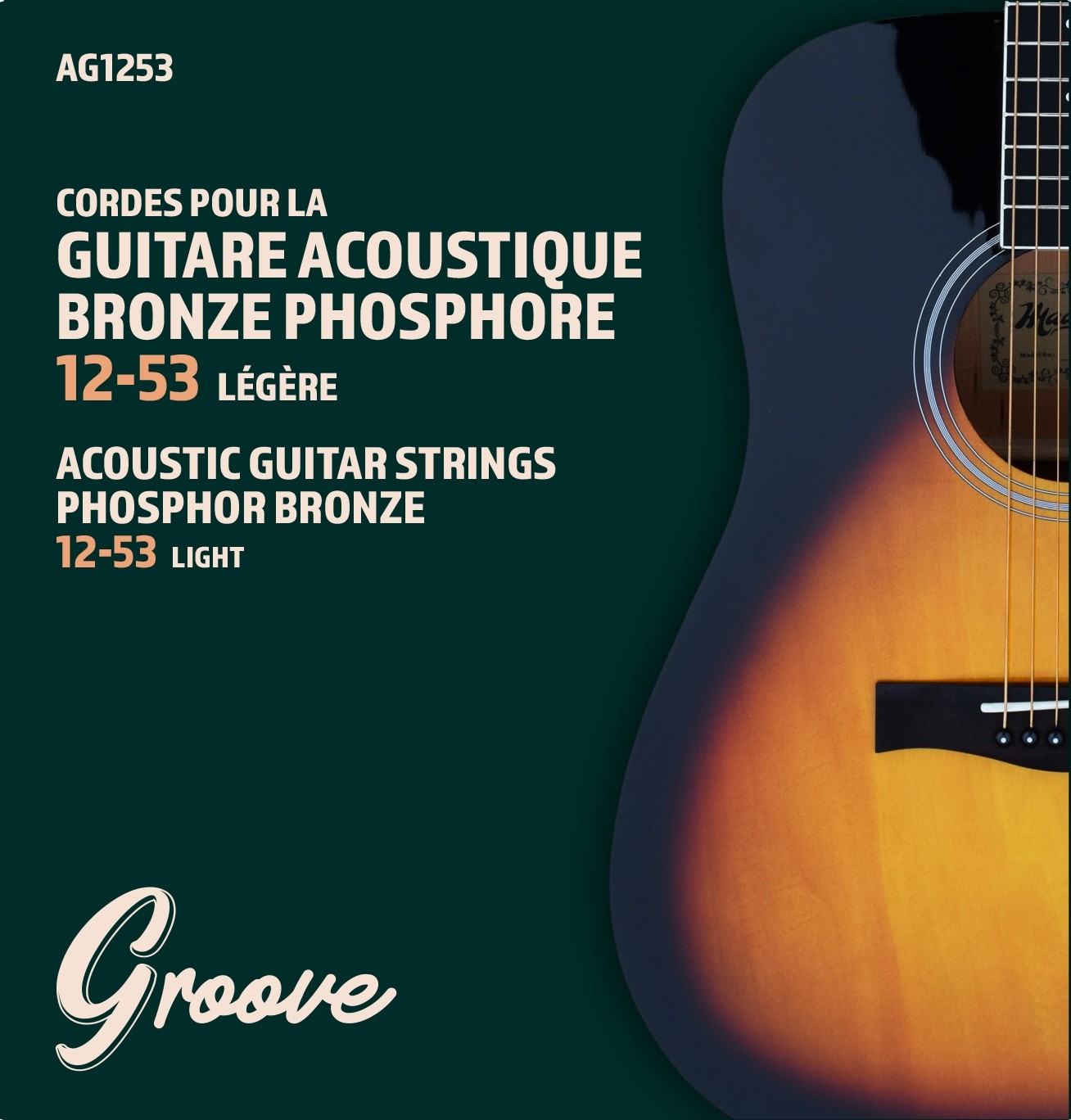GROOVE AG1253 - ACOUSTIC GUITAR STRINGS - GAUGE 12-53