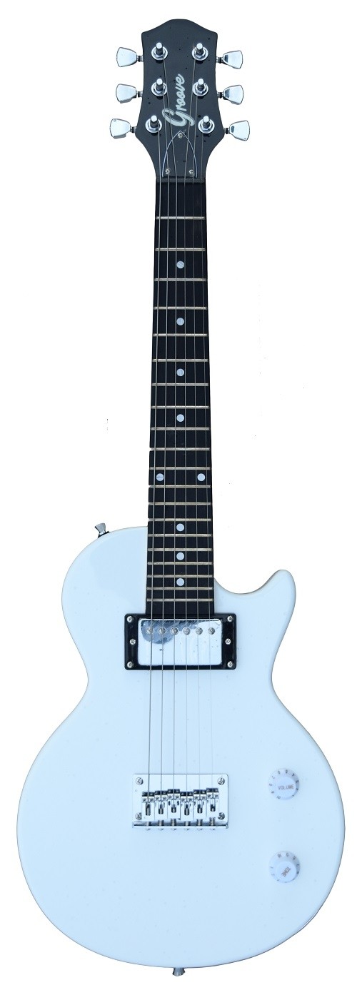 Groove Junior Electric Guitar 32'' LP shaped into White color