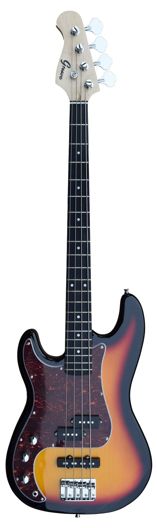 A PJ (Left Handed) Bass Guitar 4 Strings (Jazz & Precision pickups) into Sunburst Color