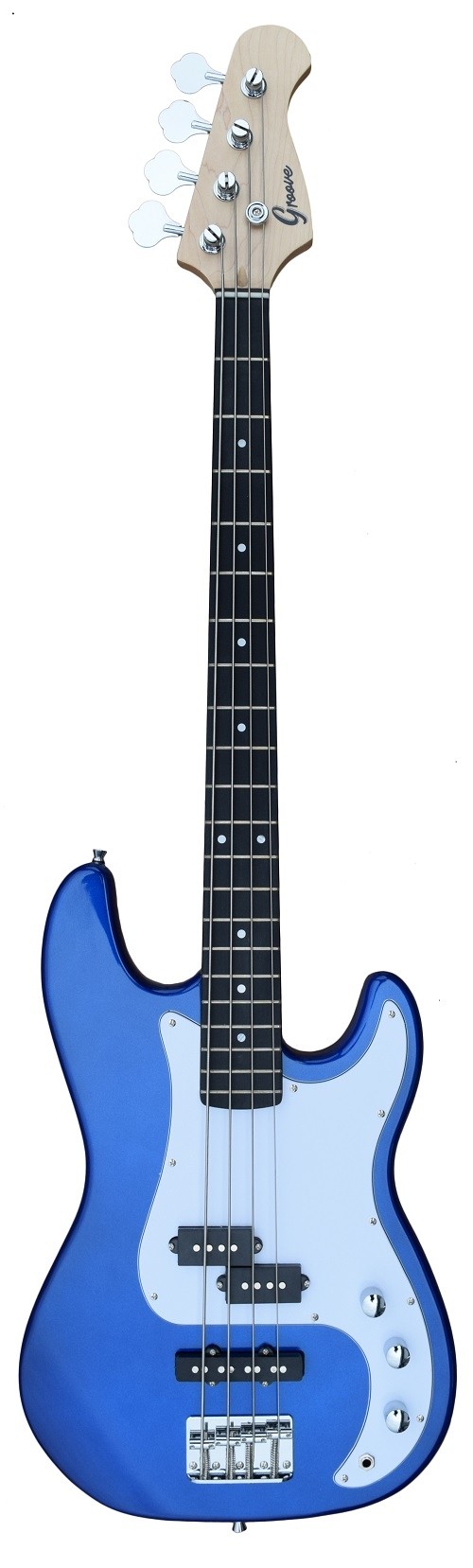 A PJ Bass Guitar 4 Strings (Jazz & Precision pickups) into Metallic Blue Color