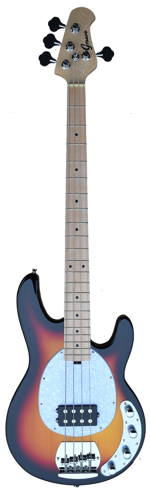 An Active MusicMan Shaped Bass Guitar 4 Strings into TONE-BURST Color