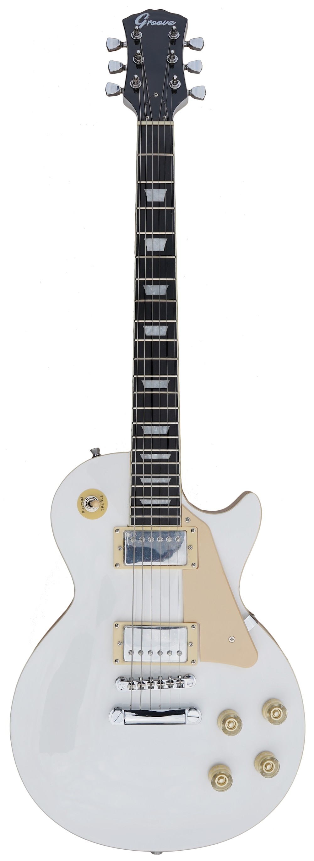 A Groove Lespaul Shaped Electric Guitar SET-Neck color WHITE