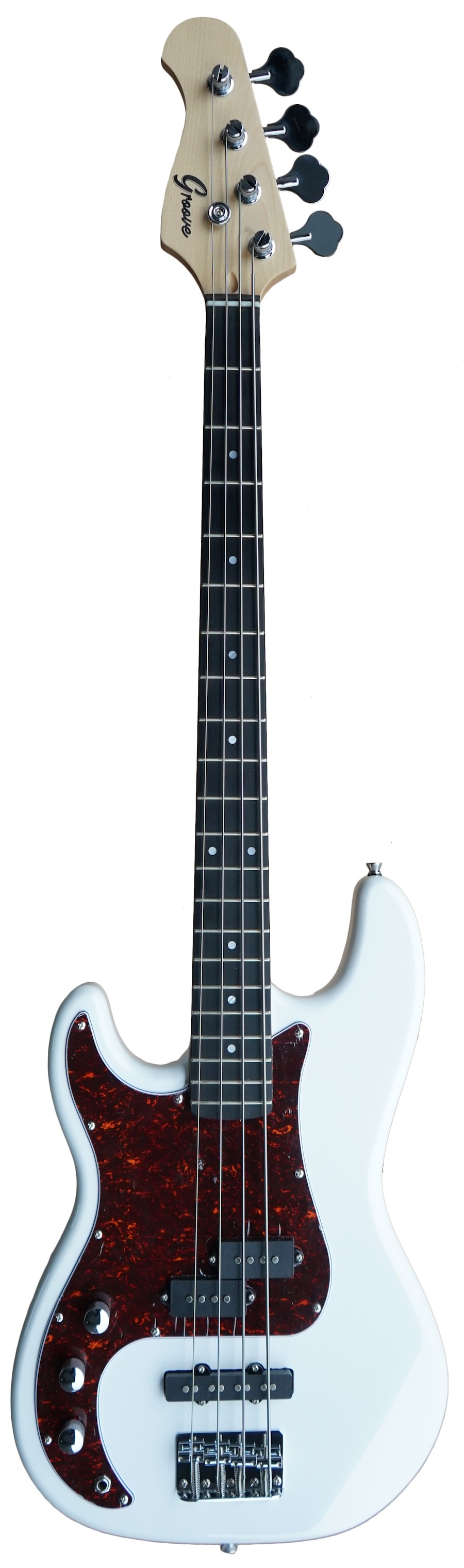 A PJ (Left Handed) Bass Guitar 4 Strings (Jazz & Precision pickups) WHITE