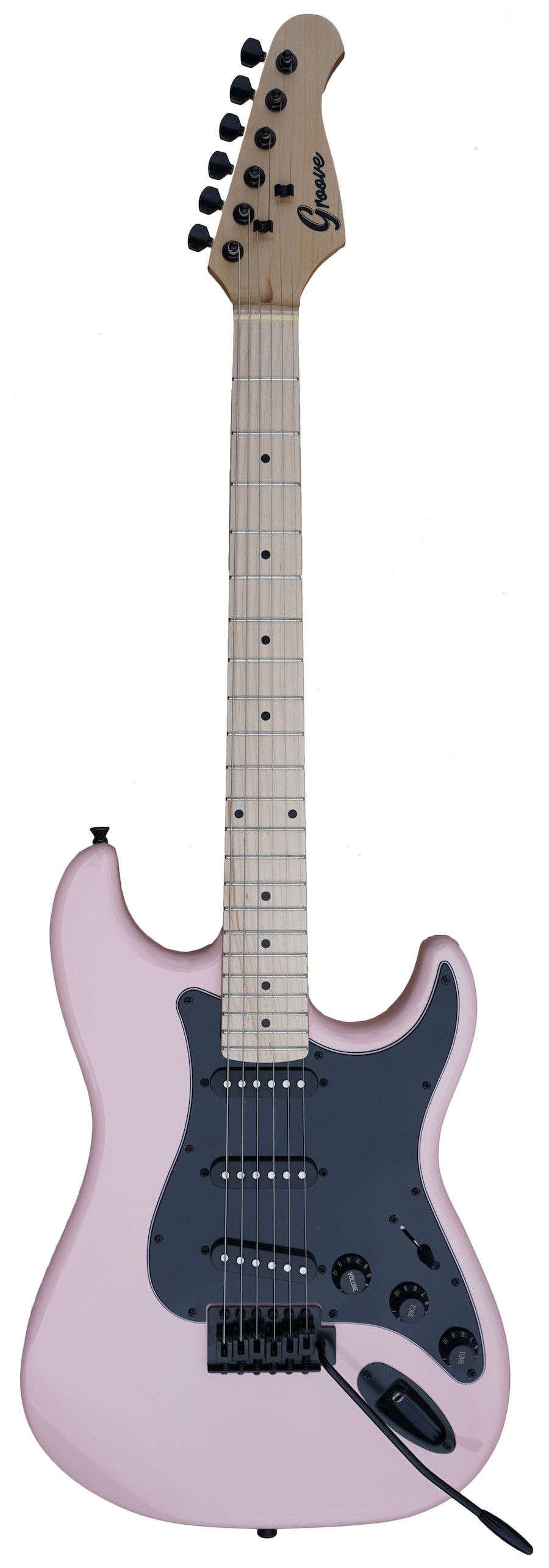 Groove Strat-Shaped Electric guitar - Pink with black hardware & pickguard