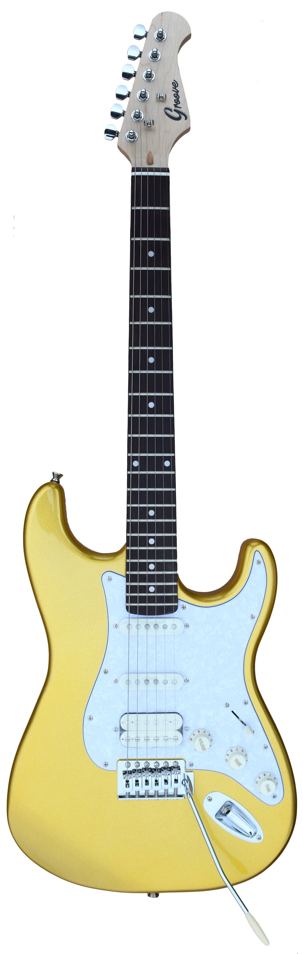 Groove SSH2024 S/S/H Strat-Shaped Electric Guitar - Gold Finish
