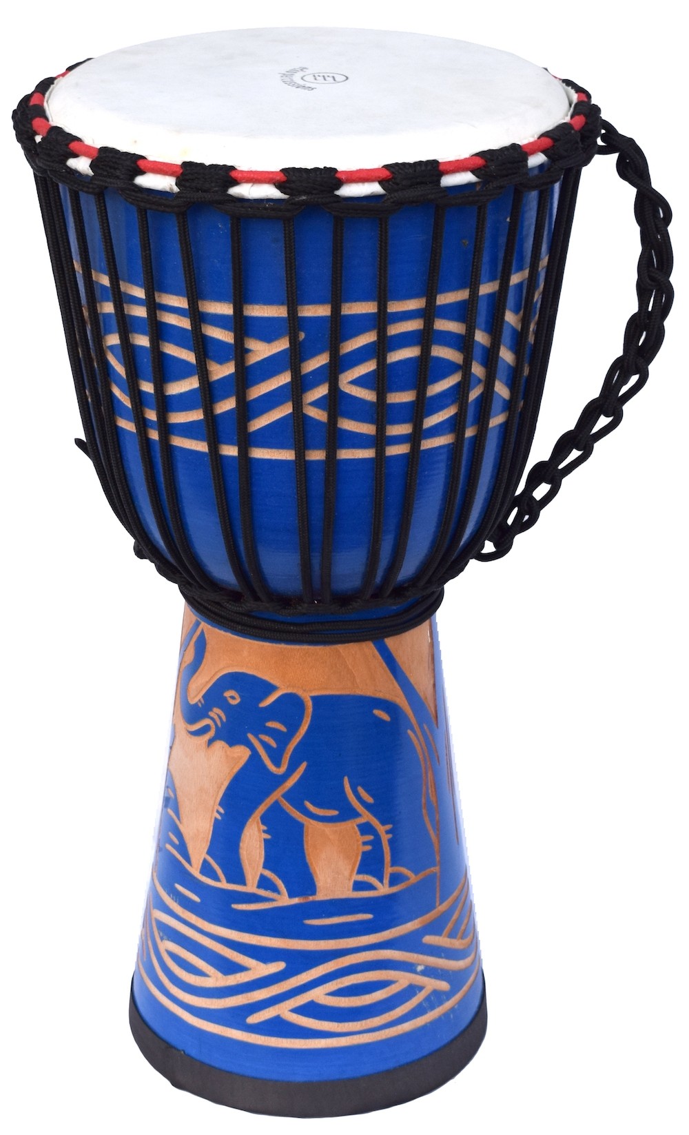 ECKO 50CM CARVED DJEMBE - ELEPHANT BLUE