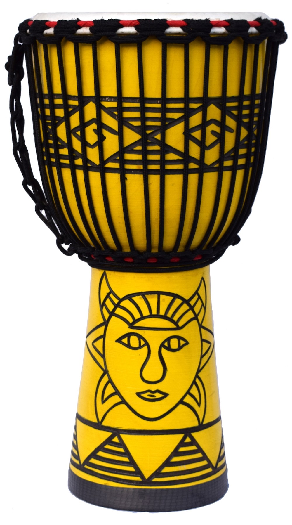 ECKO 50CM CARVED DJEMBE - YELLOW FACE