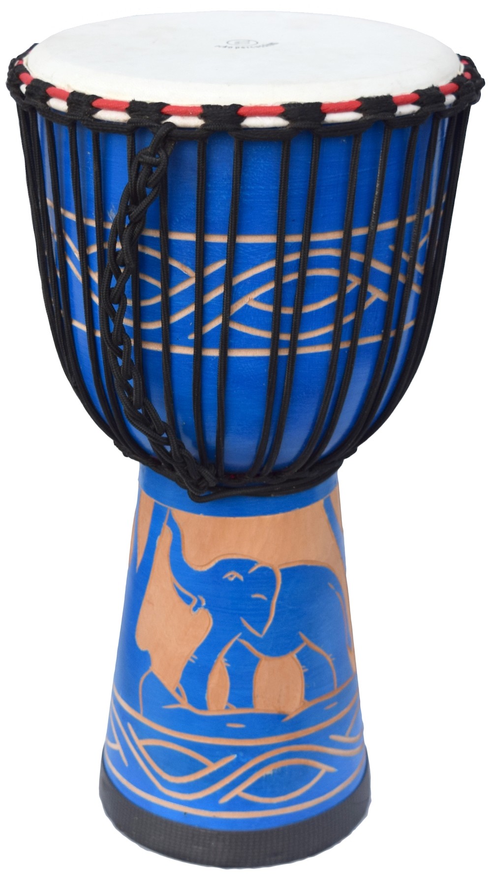 ECKO 60CM CARVED DJEMBE - ELEPHANT BLUE