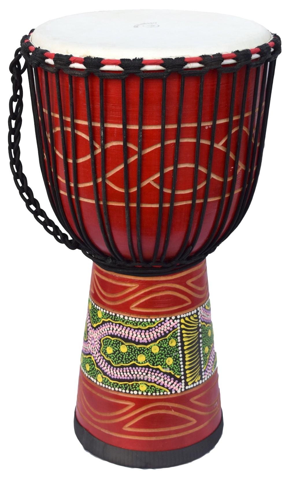 ECKO 60CM CARVED DJEMBE - CANDY RED