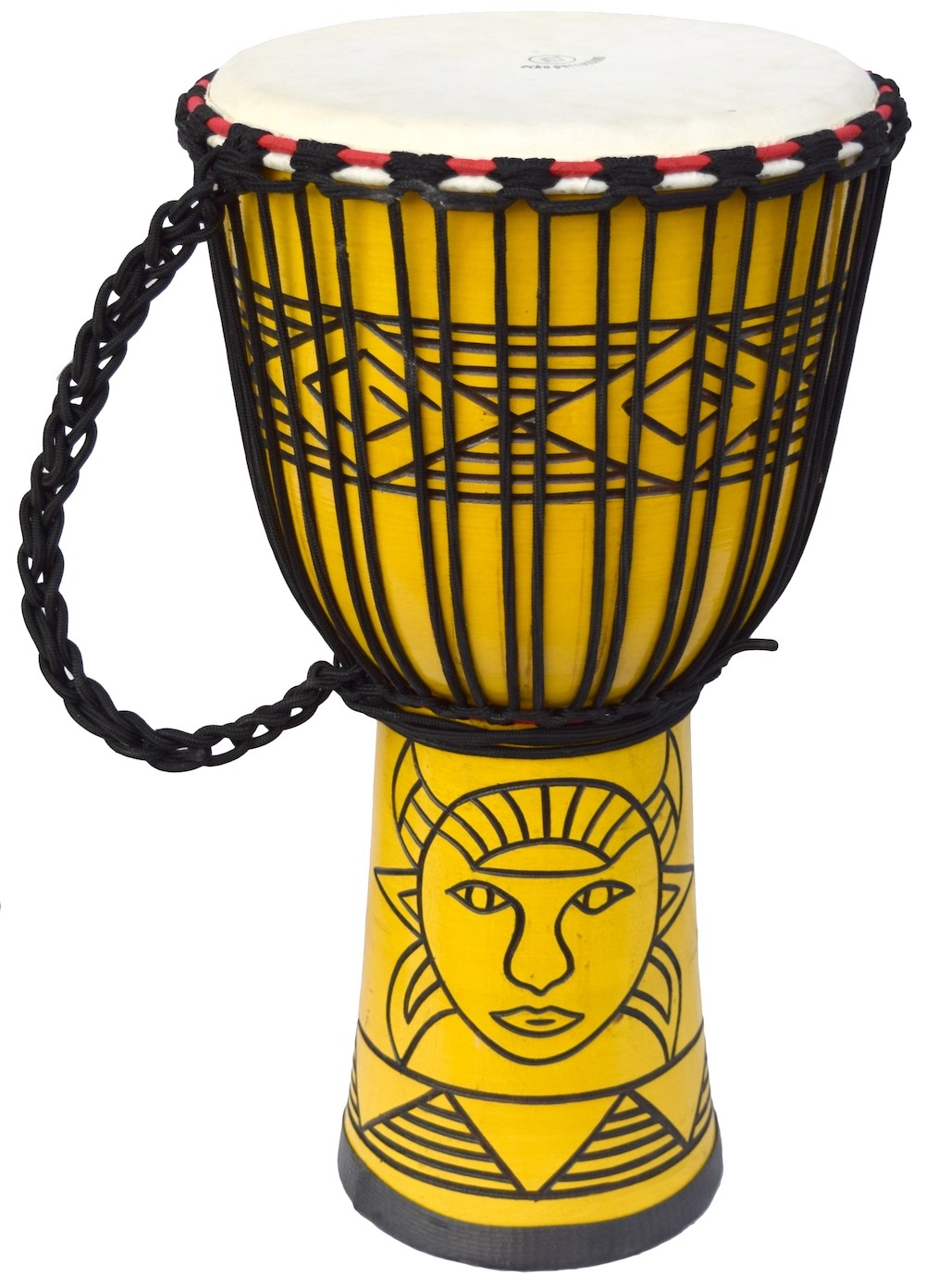 ECKO 60CM CARVED DJEMBE - YELLOW FACE
