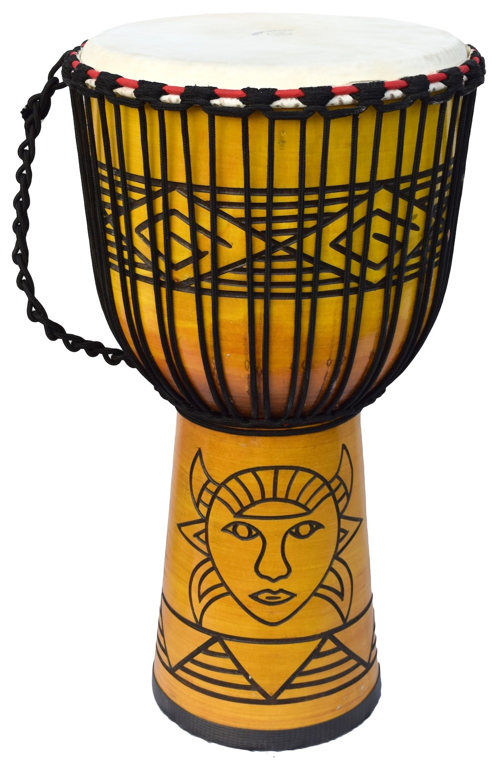 ECKO 65CM CARVED DJEMBE - YELLOWFACE