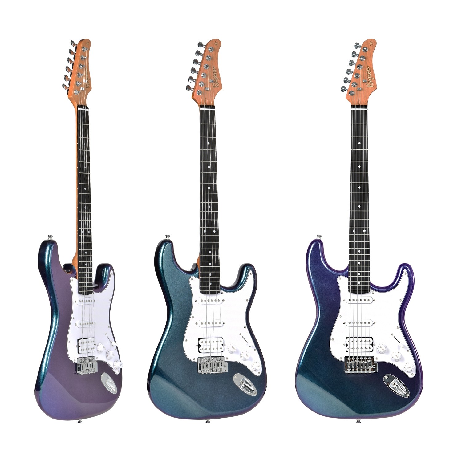 KAYSEN KST215 ELECTRIC GUITAR WITH CHANGING SHADE FINISH - GREEN TO BLUE