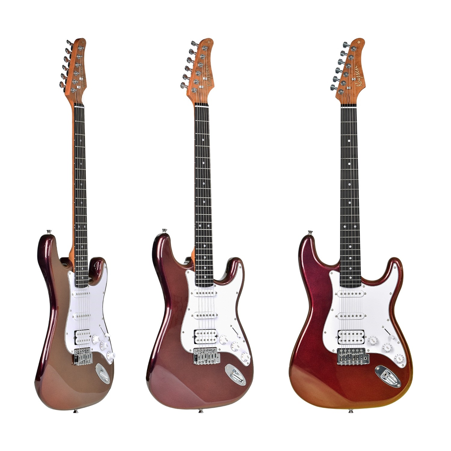 KAYSEN KST215 ELECTRIC GUITAR WITH CHANGING SHADE FINISH - RED TO GOLD-BROWN