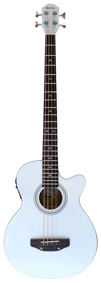 MADERA AB470CE ACOUSTIC BASS WITH PICKUP - WHITE