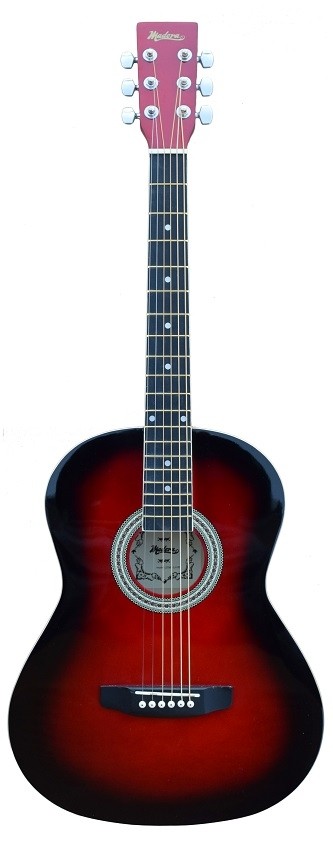 MADERA LD381 38'' LEFT HANDED ACOUSTIC KIDS GUITAR - RED BURST