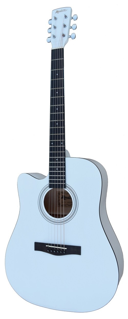 MADERA RD411C/LH LEFT HANDED CUTAWAY FULL SIZE ACOUSTIC GUITAR - WHITE GLOSS