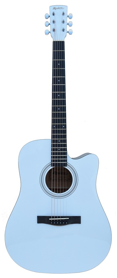 MADERA RD411C CUTAWAY FULL SIZE ACOUSTIC GUITAR - WHITE GLOSS