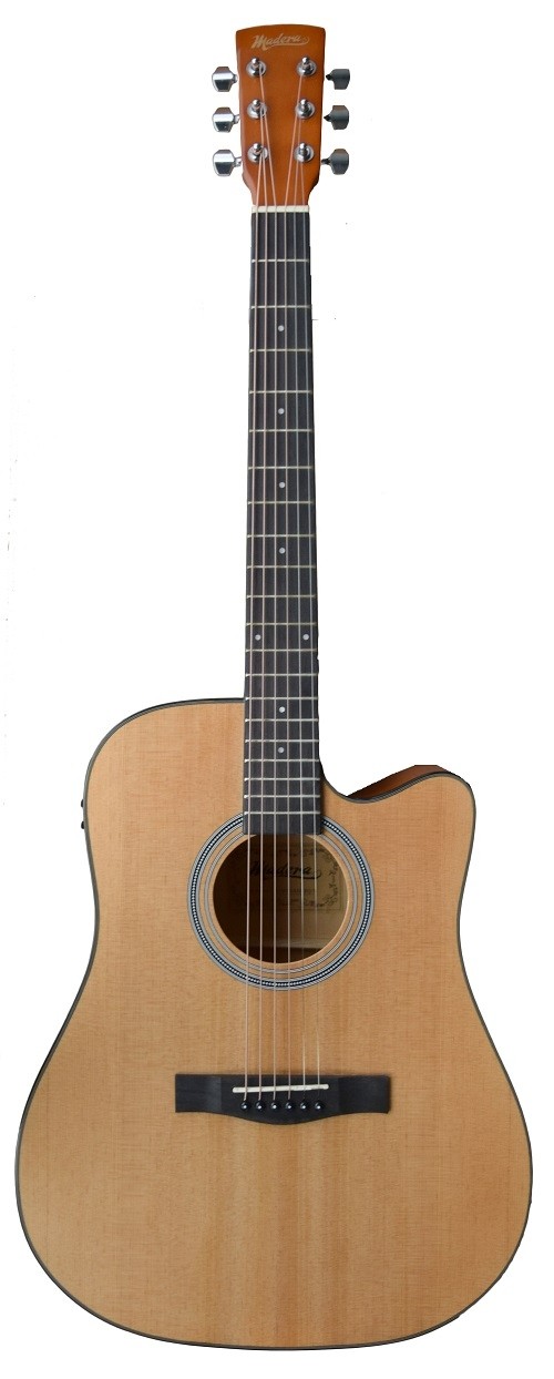 MADERA SPAGA41CEQ CUTAWAY FULL SIZE ACOUSTIC GUITAR WITH PICKUP - NATURAL HI-GLOSS