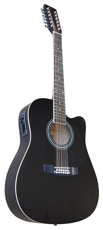 MADERA W4124CE 12 STRING ACOUSTIC WITH ACTIVE PICKUP - BLACK
