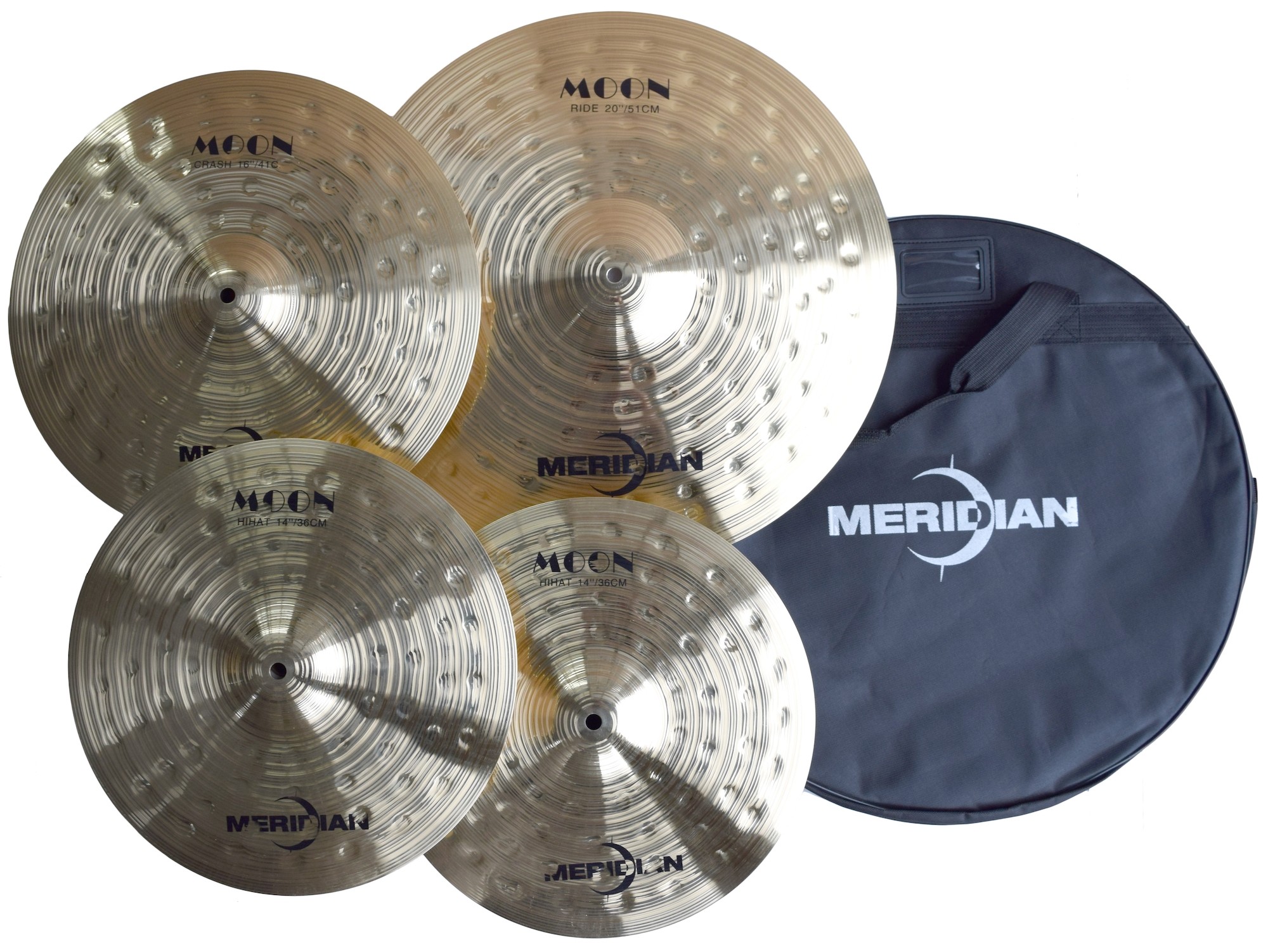 Meridian Hammered Brass Cymbals Moon Series - pack of 4