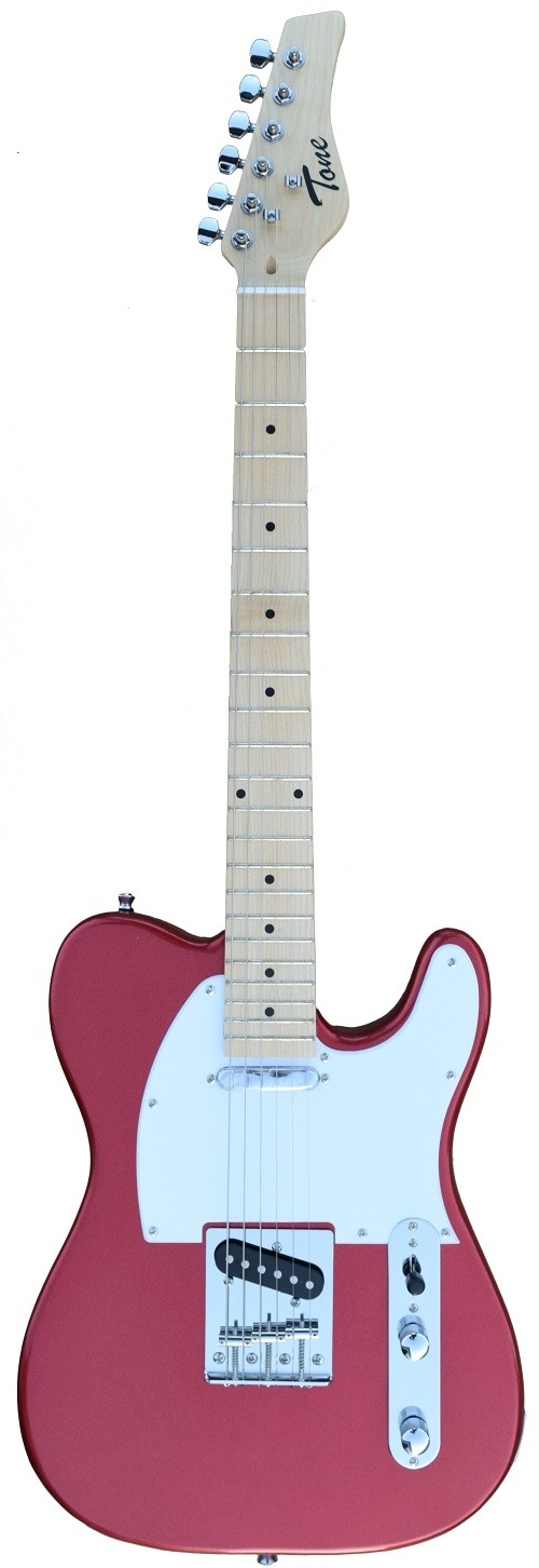 A TONE TELECASTER SHAPED ELECTRIC GUITAR INTO RED COLOR