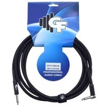 GF TWEED (ALL BLACK) INSTRUMENT CABLE WITH ONE SIDE ANGLE - 10 FEET 