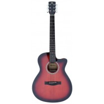 MADERA CEROS41C FULL SIZE ACOUSTIC GUITAR - SEE THROUGH RED